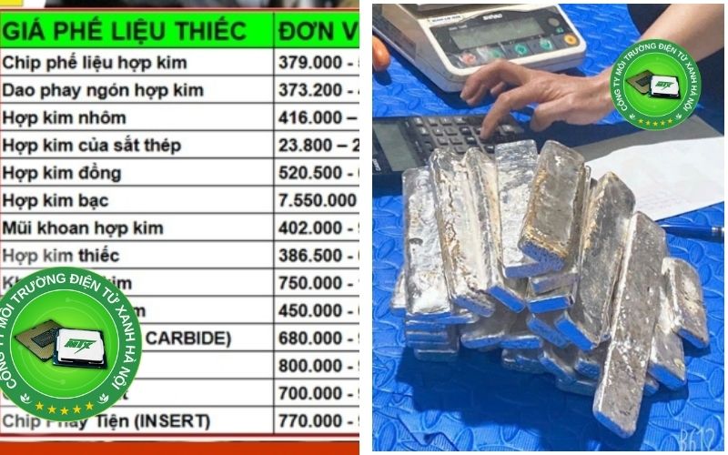 giá tham khảo các nơi thu mua hợp kim, phế liệu
